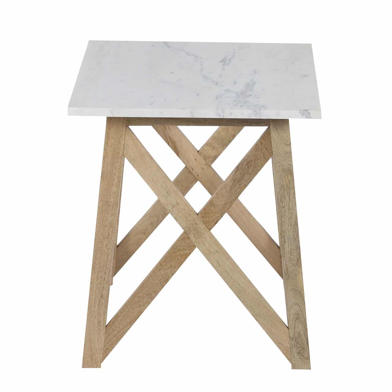 Antwerp Mango Wood Marble Top End Table S