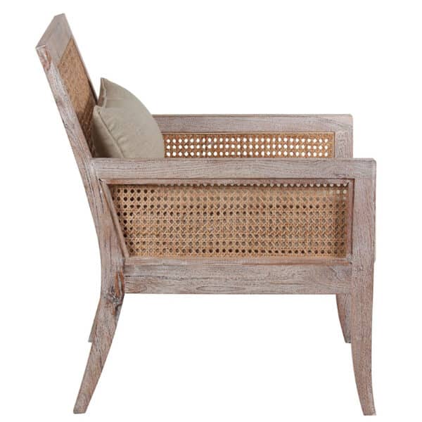 Bali Acacia Wood Rattan Arm Chair SBW e