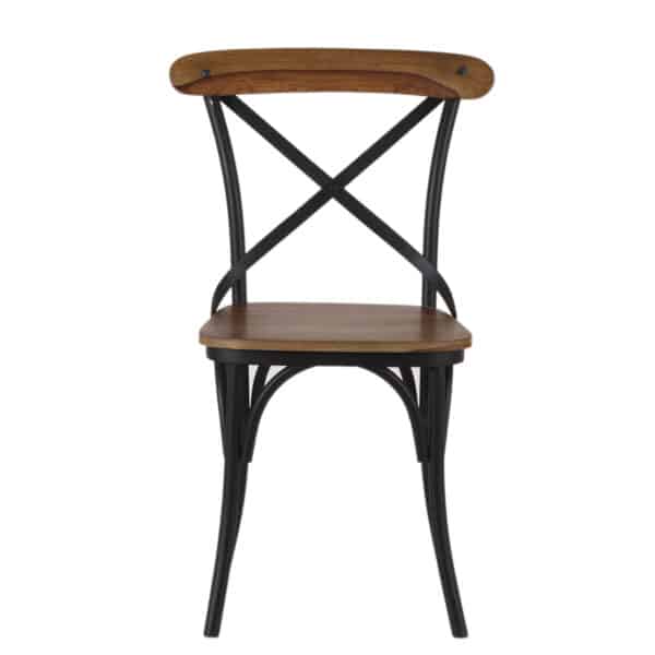 Bistro Acacia Wood Iron Chair NS