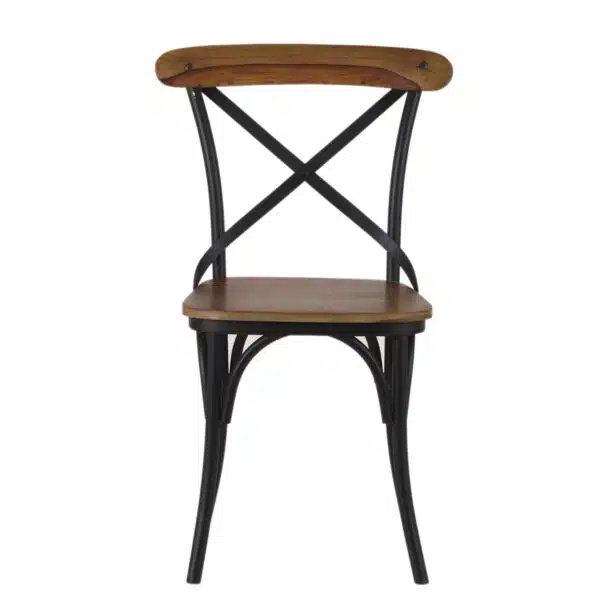 Bistro Acacia Wood Iron Chair NS