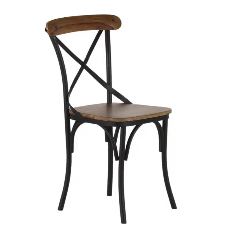 Bistro Acacia Wood Iron Chair NS a