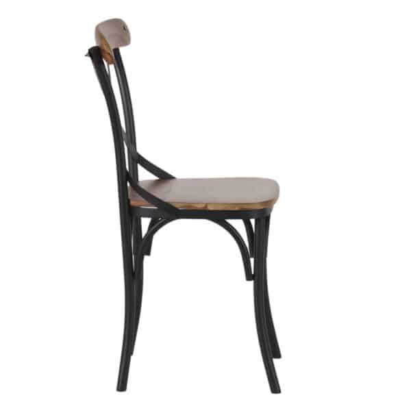 Bistro Acacia Wood Iron Chair NS b