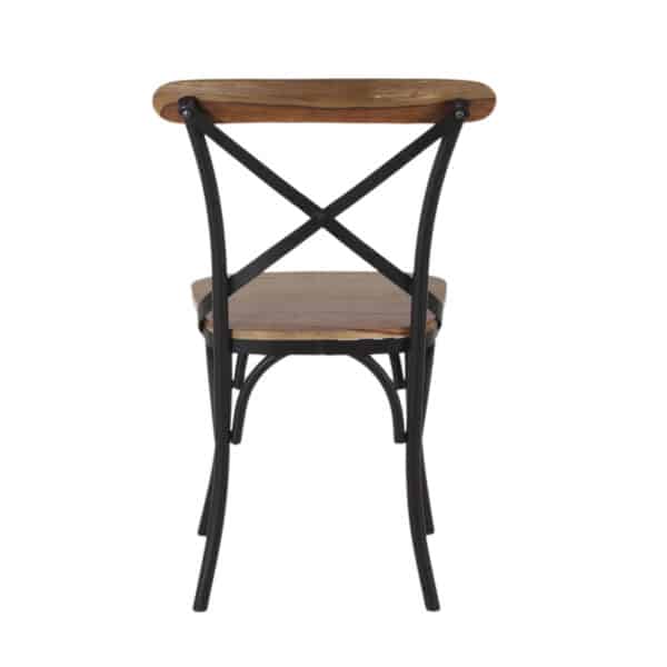 Bistro Acacia Wood Iron Chair NS c