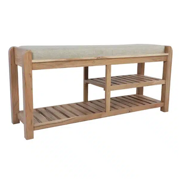 Cache Acacia Wood Narrow Shoe Bench N a