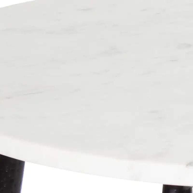 Clarks Iron Side Table Marble Top BK c