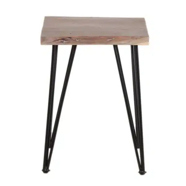 Forge Acacia Wood Iron End Table S