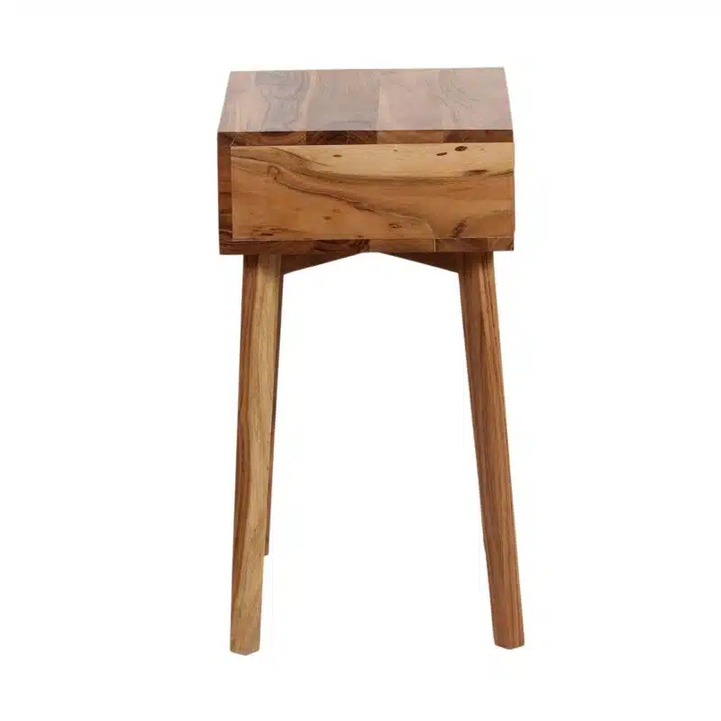 Havana Acacia Wood Cane Drawer Side Table CG f