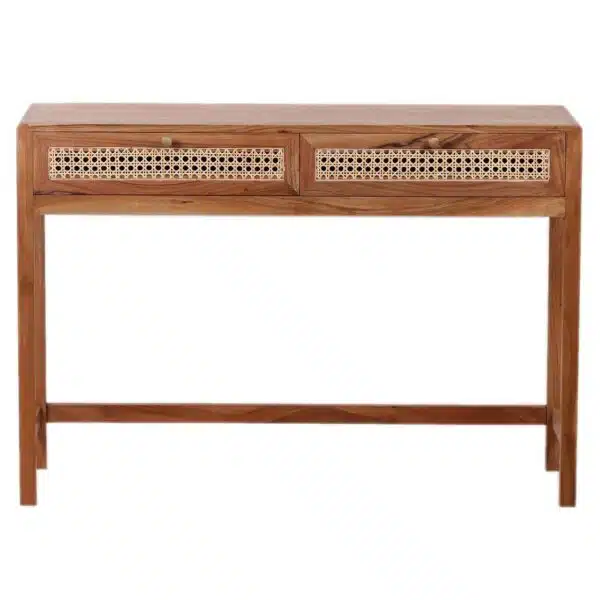 Havana Acacia Wood Cane Drawer Desk CG