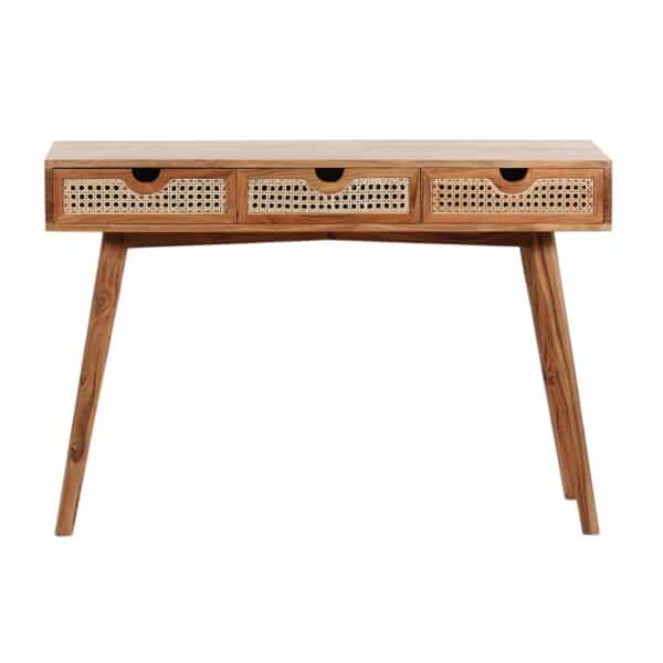 Havana Acacia Wood Cane Drawer Desk CG