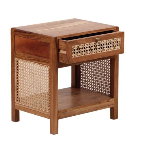 Havana Acacia Wood Cane End Table CG b