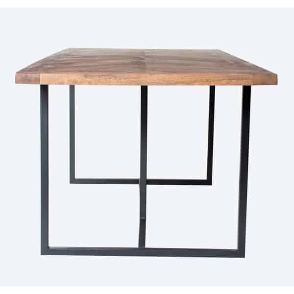 Industrial Mango Wood Iron Parquet Top Dining Table TH c