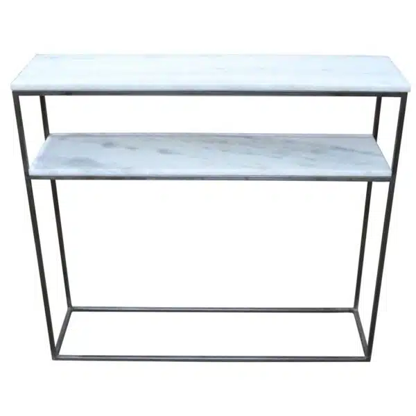 Keywest Iron Marble Console Table Bk