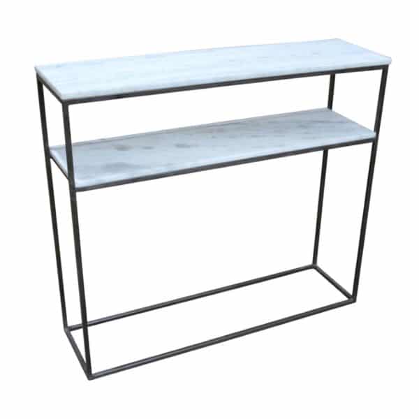 Keywest Iron Marble Console Table Bk a