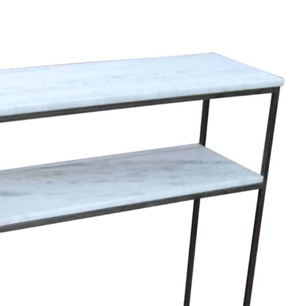 Keywest Iron Marble Console Table Bk b