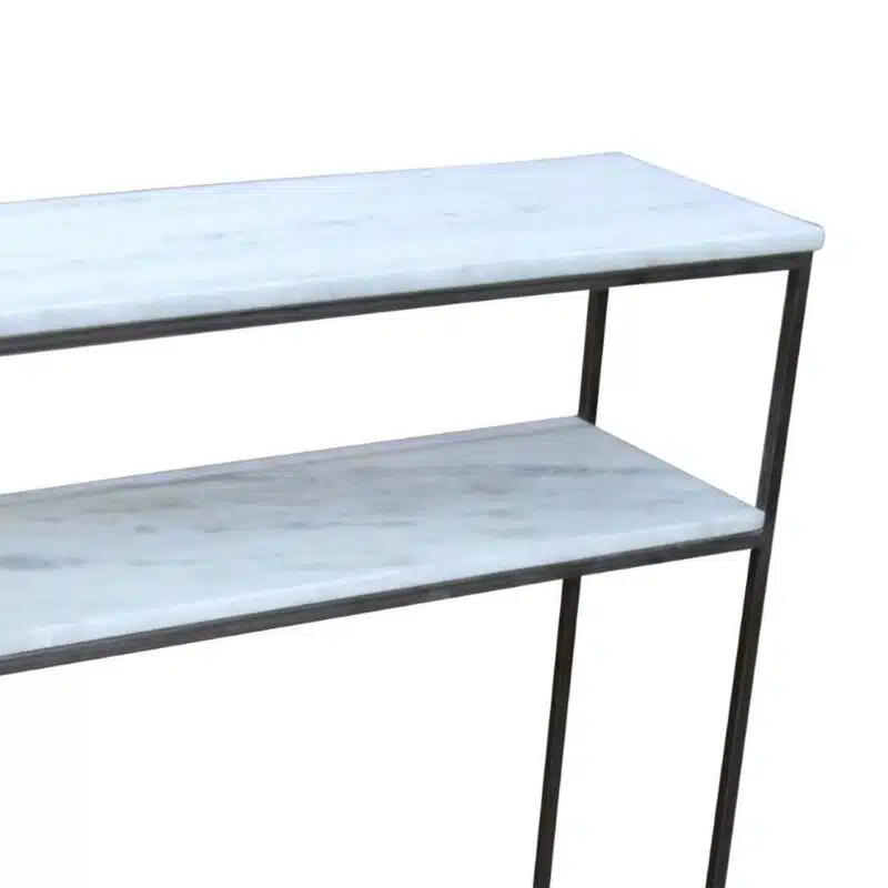 Keywest Iron Marble Console Table Bk b