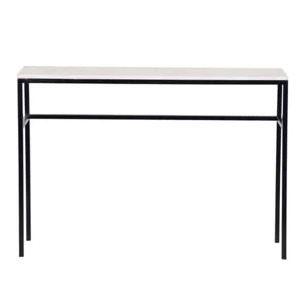 Keywest Iron Marble Top Console Table BK