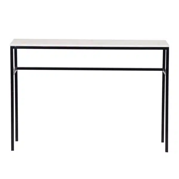 Keywest Iron Marble Top Console Table BK