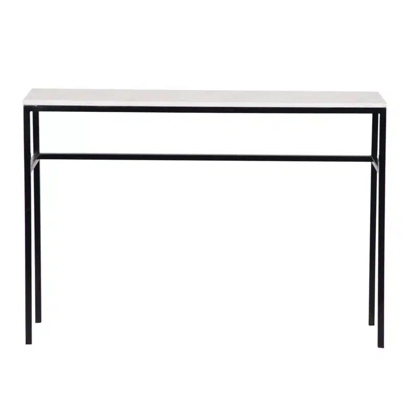 Keywest Iron Marble Top Console Table BK