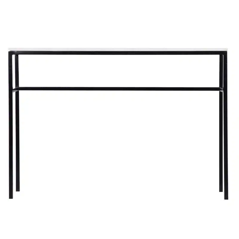 Keywest Iron Marble Top Console Table BK a