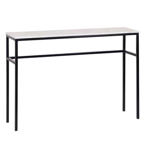 Keywest Iron Marble Top Console Table BK b