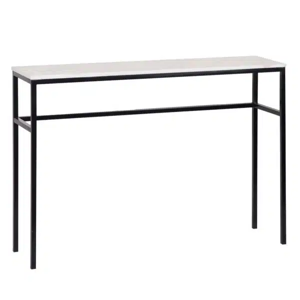 Keywest Iron Marble Top Console Table BK b