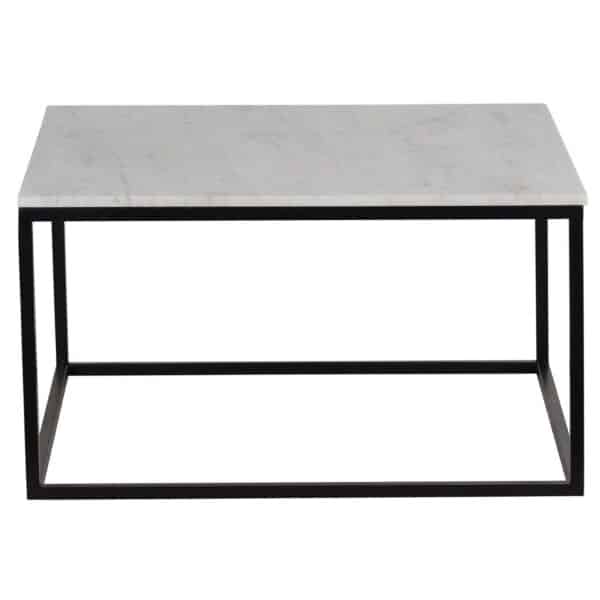 Keywest Iron Marble Top Side Table Bk