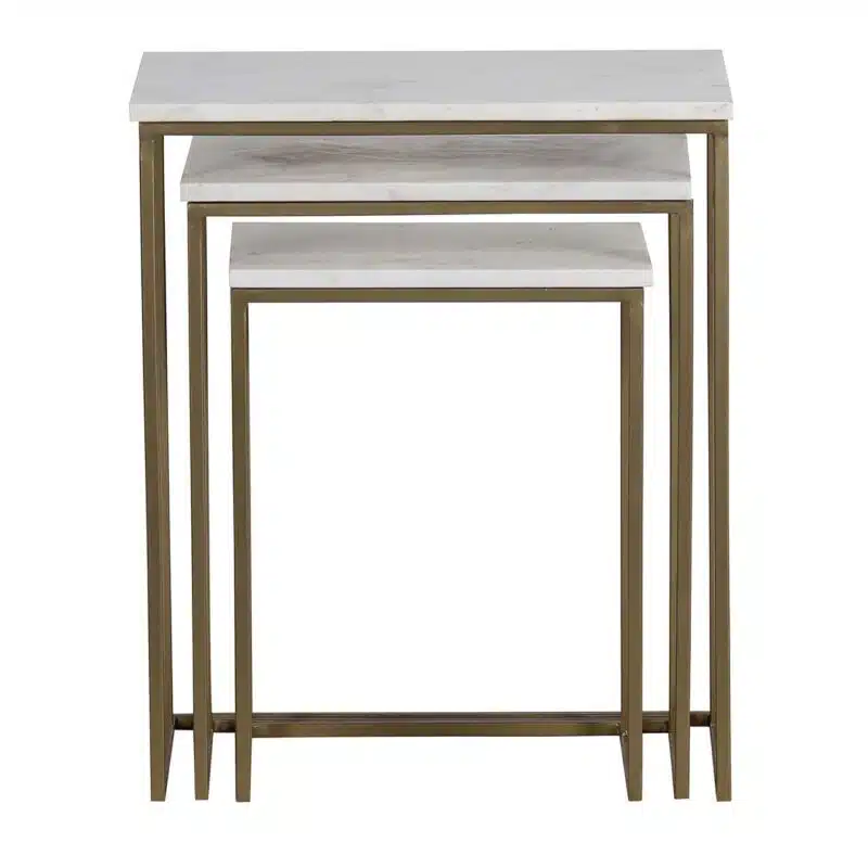 Keywest Iron Marble Top Side Tables G