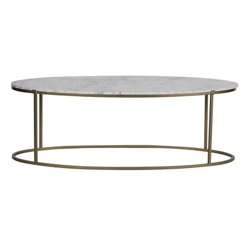 Keywest Iron Oval Marble Coffee Table G