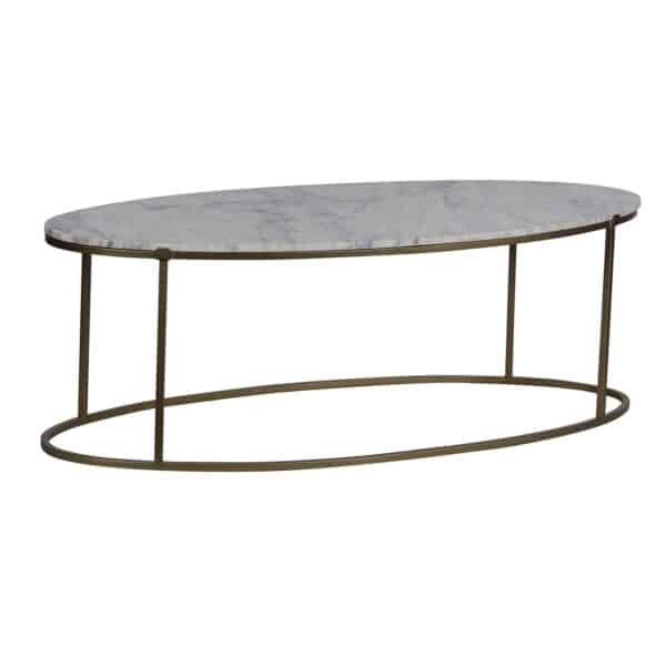 Keywest Iron Oval Marble Coffee Table G a