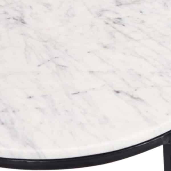 Keywest Iron Round Marble Top Side Table BK c