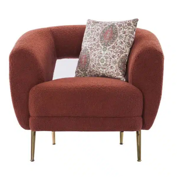 Knoxville Rust Fleece Fabric Chair