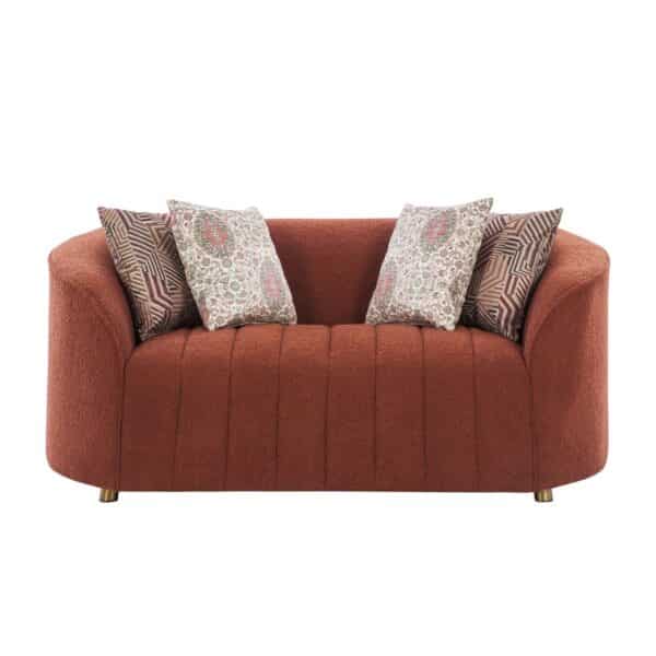 Knoxville Rust Fleece Fabric Loveseat