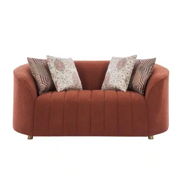 Knoxville Rust Fleece Fabric Loveseat