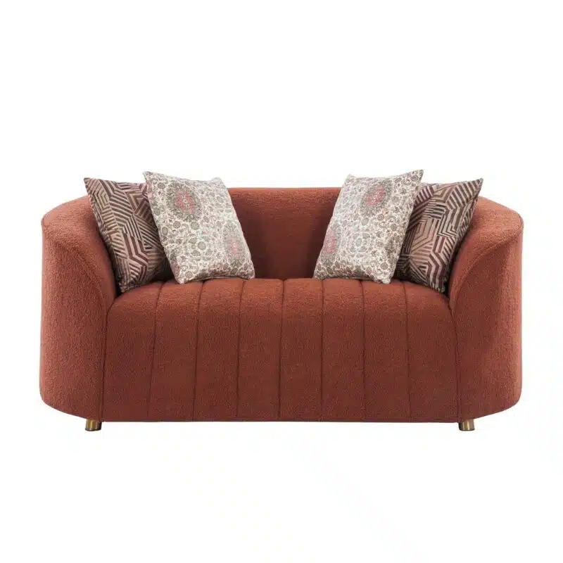 Knoxville Rust Fleece Fabric Loveseat