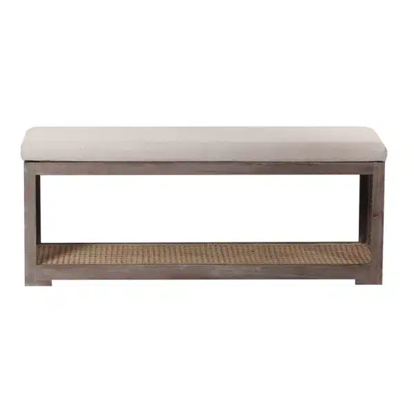 Madra Acacia Wood Fabric Bench NV