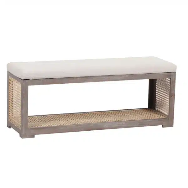 Madra Acacia Wood Fabric Bench NV a