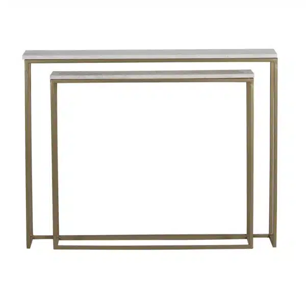 Manhattan Iron Marble Set Of Console Table