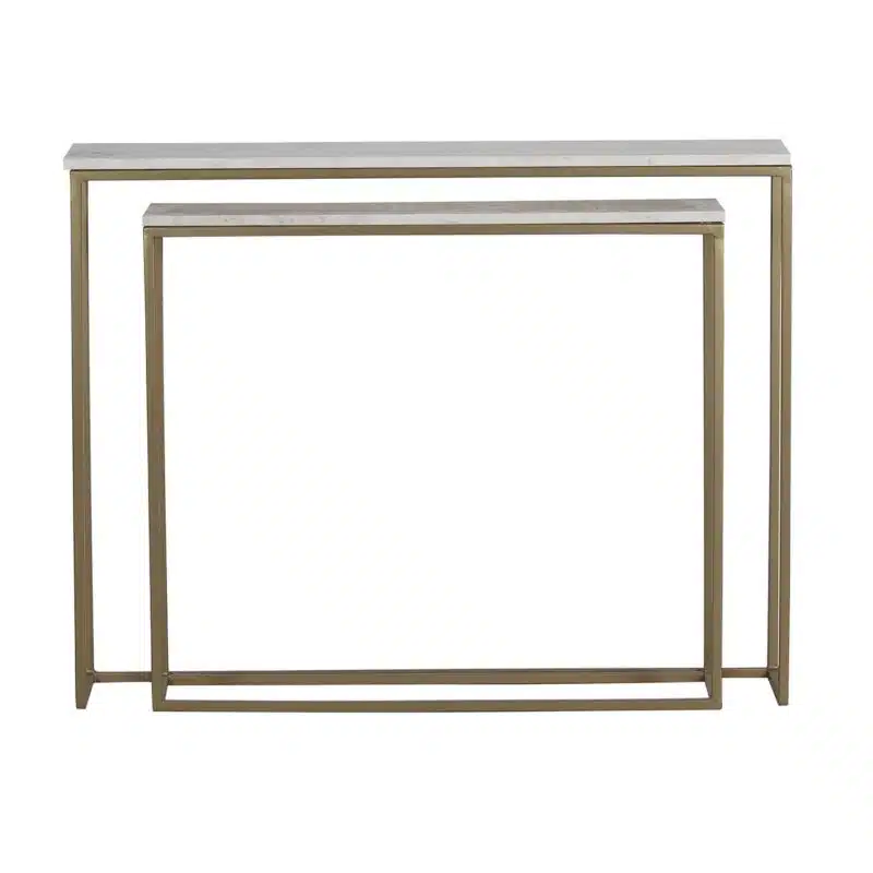 Manhattan Iron Marble Set Of Console Table