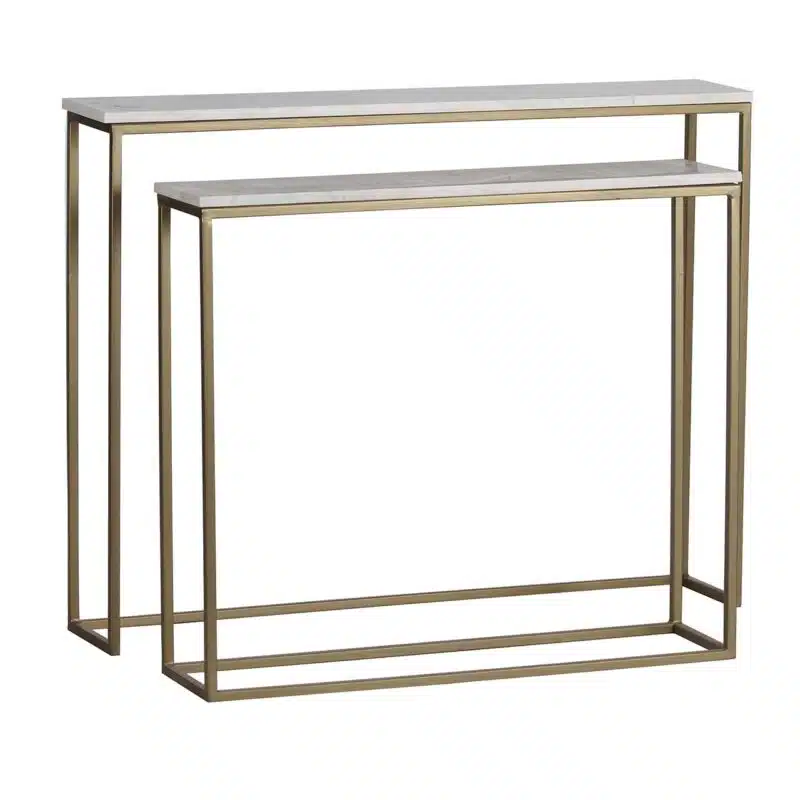 Manhattan Iron Marble Set Of Console Table