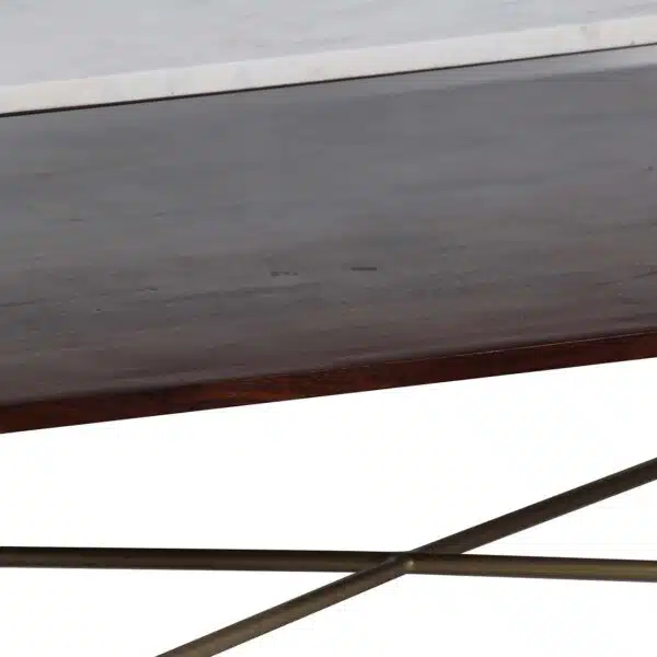 Merge Iron Acacia Wood Marble Coffee Table