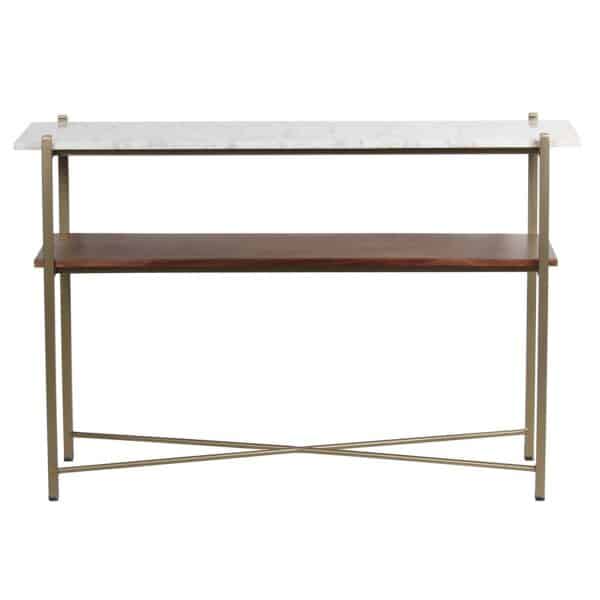 Merge Iron Acacia Wood Marble Console Table