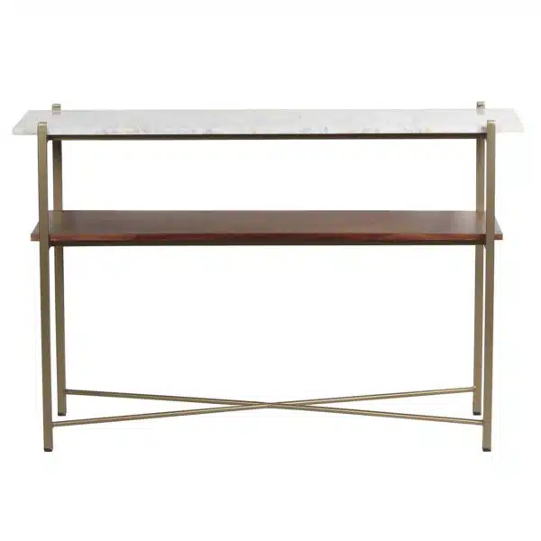 Merge Iron Acacia Wood Marble Console Table