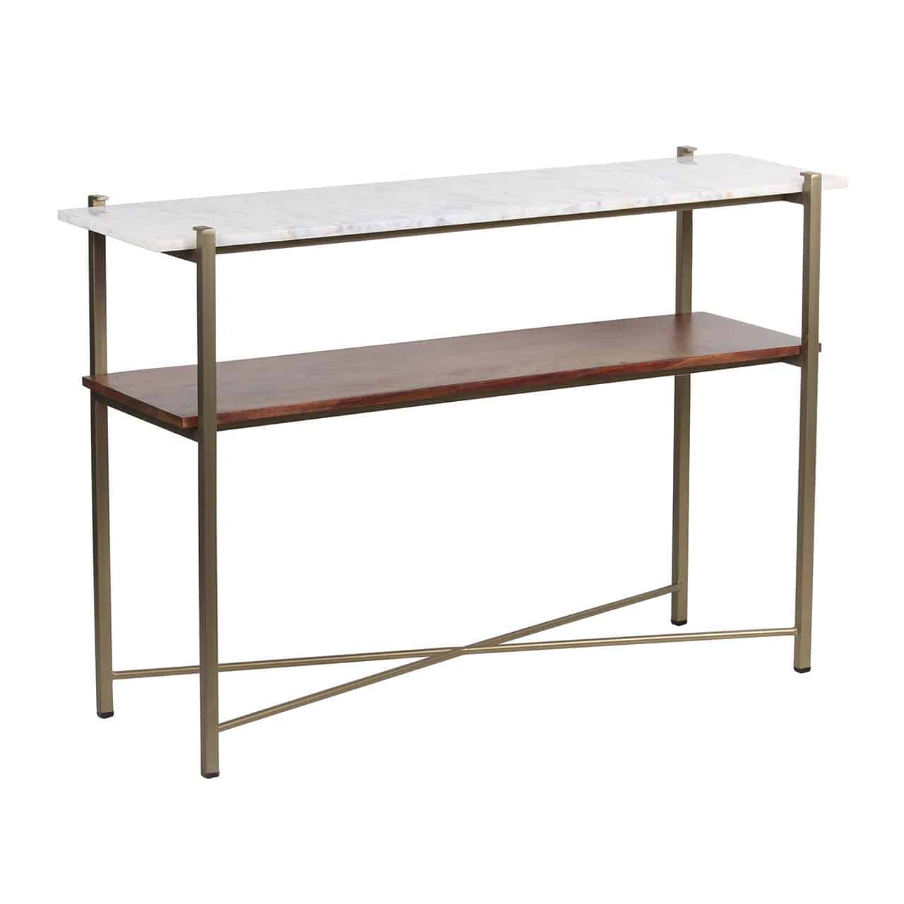 Merge Iron Acacia Wood Marble Console Table