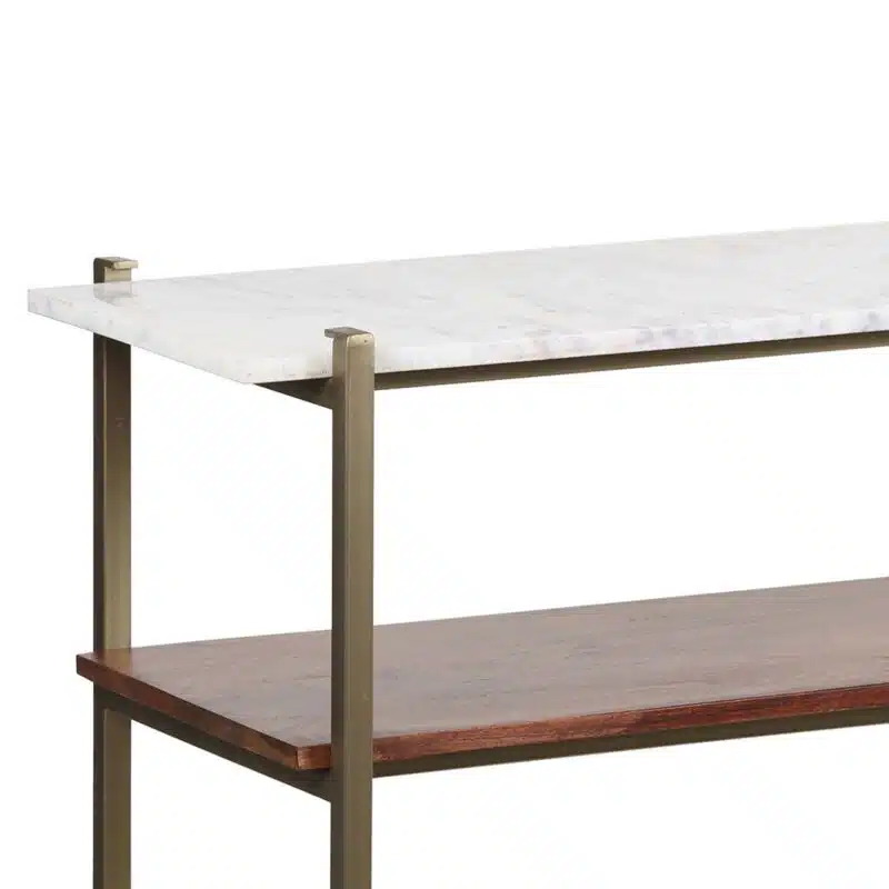 Merge Iron Acacia Wood Marble Console Table