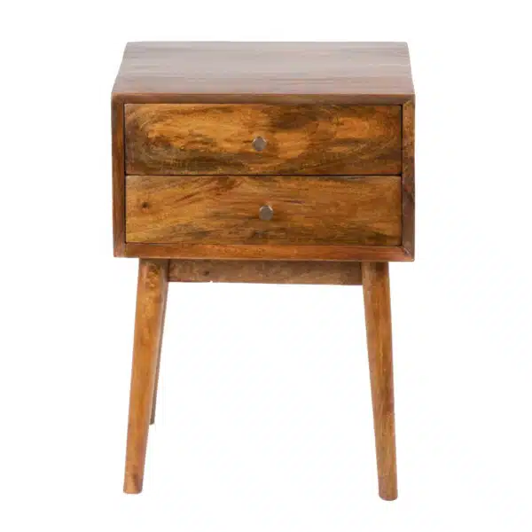 Mid Century Mango Wood Drawer Night Stand CG