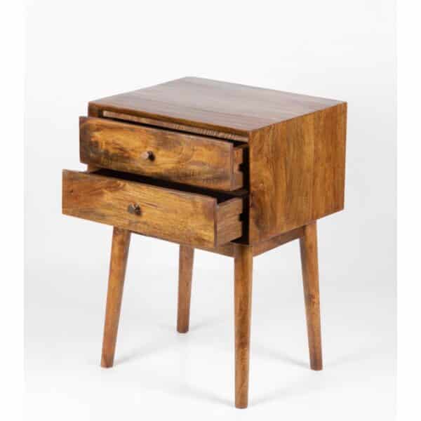 Mid Century Mango Wood Drawer Night Stand CG