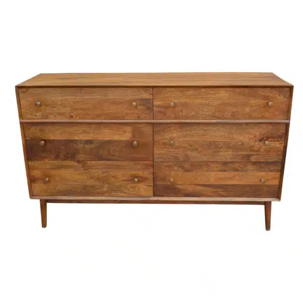 Mid Century Mango Wood Drawer Dresser CG