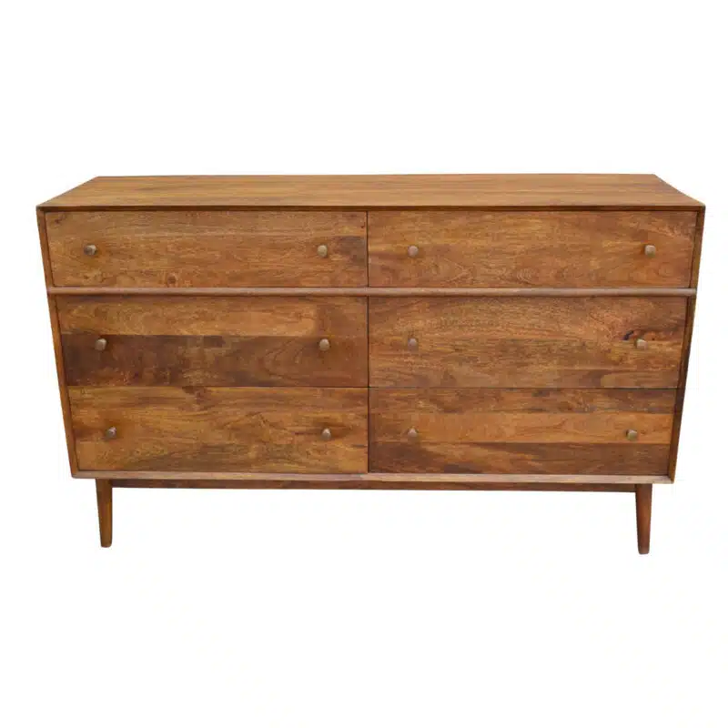 Mid Century Mango Wood Drawer Dresser CG