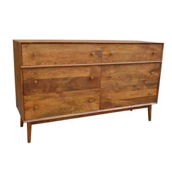 Mid Century Mango Wood Drawer Dresser CG