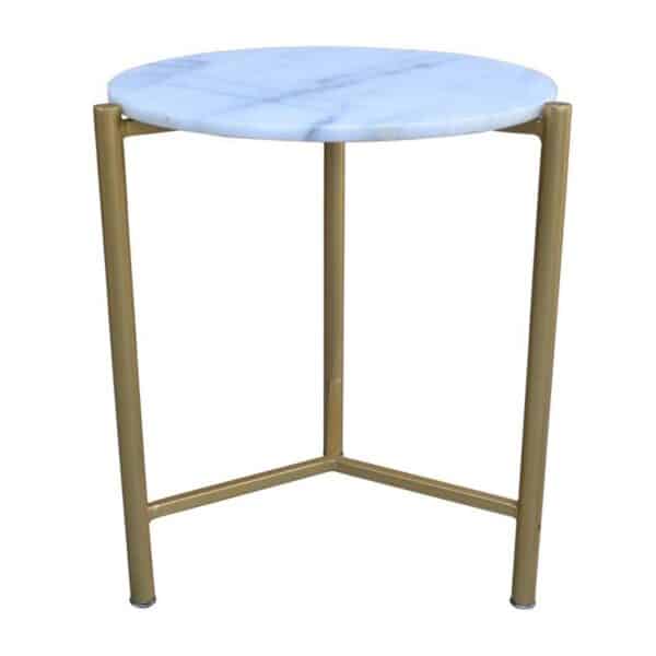 Moscow Iron Marble Top Side Table